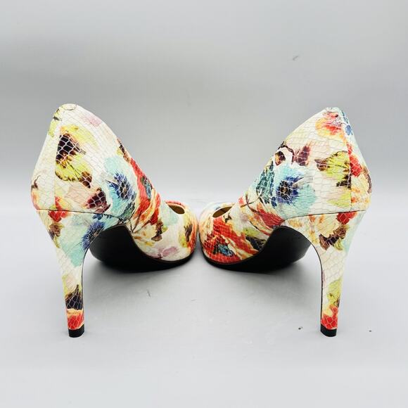 Cole Haan Shoes Womens 9.5 Multicolor Floral Leather Stiletto Pumps Pointed Toe - Picture 6 of 10